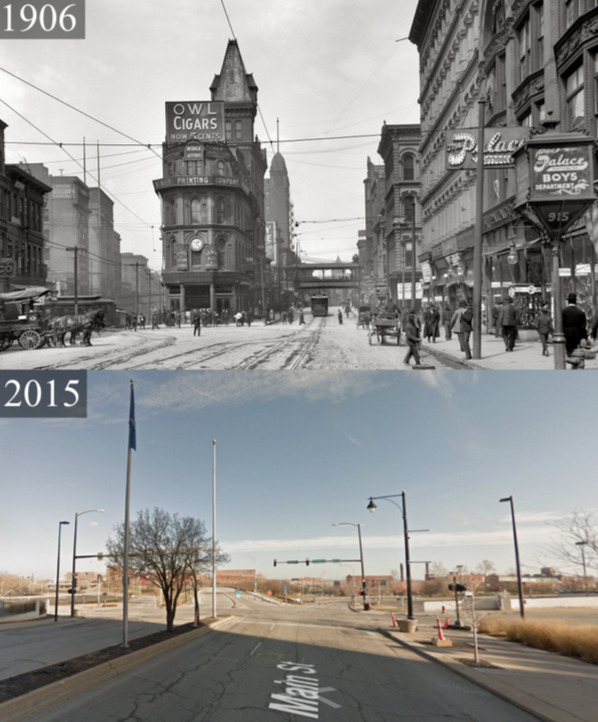 before and after of street in Kansas City, MO